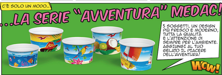 coppe gelato riciclabili Linea Avventura Medac