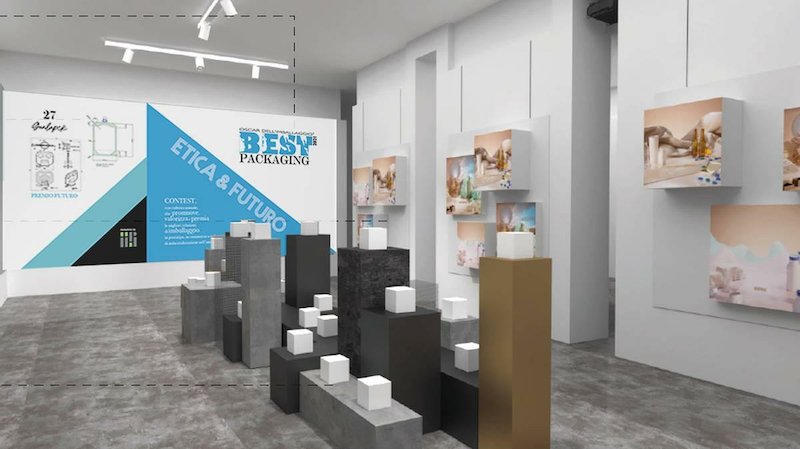 Esposizione imballaggi del Best Packaging 2021 al Fuorisalone di Milano