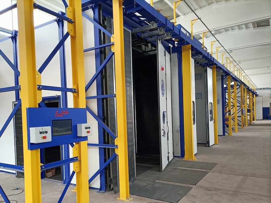Impianto di verniciatura Cuggiono CX Donelli, fase di allestimento finale