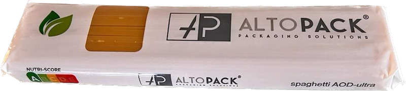 Confezione di pasta lunga realizzata con confezionatrice orizzontale Altopack