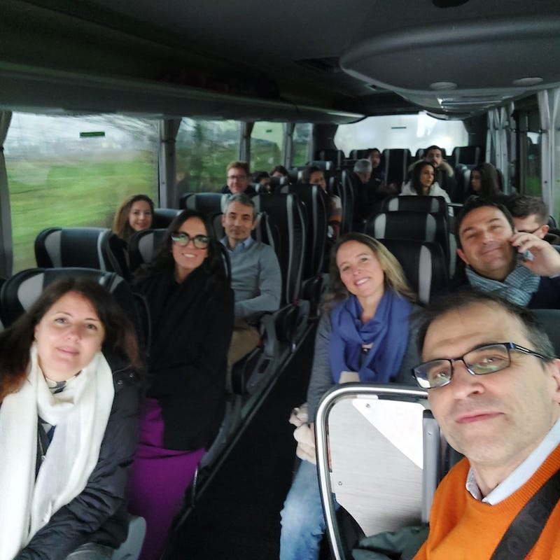 La classe della winter school in occasione della visita a un'azienda