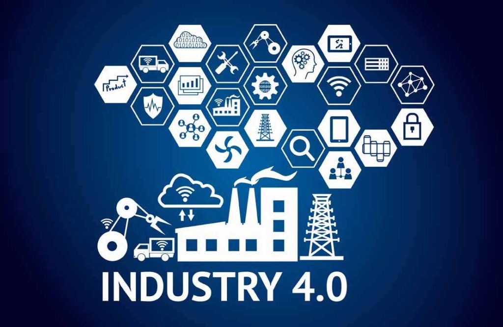 Industria 4.0 simboli delle nuove metodiche di produzione industriale