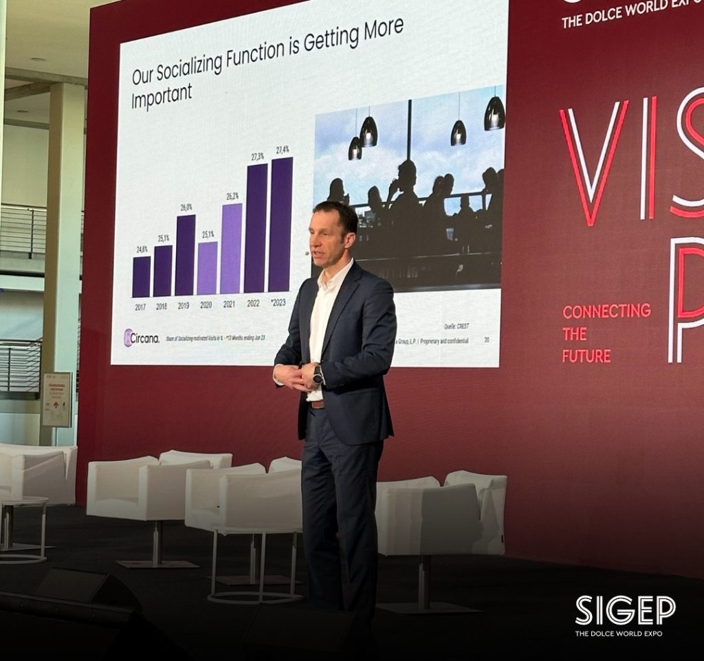 Un momento della presentazione dello studio Circana sui consumi del FoodService dolce in Europa a Sigep 2024