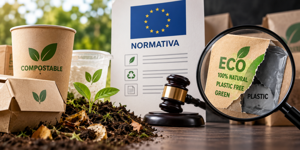 imballaggi compostabili e greenwashing la nuova normativa