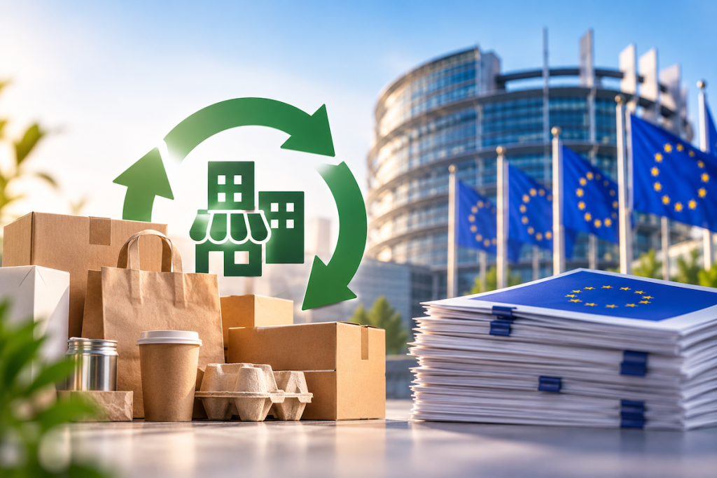 Parlamento europeo e imballaggi rappresentano la normativa Europea sui rifiuti da imballaggio